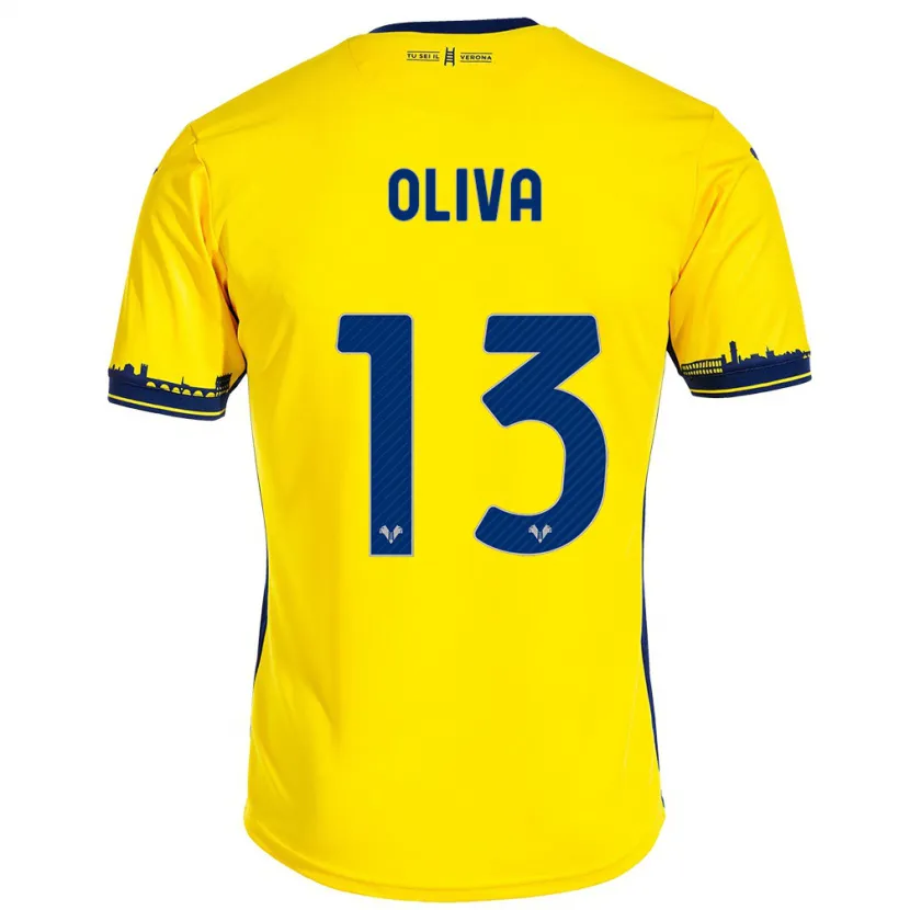 Danxen Niño Camiseta Eleonora Oliva #13 Amarillo 2ª Equipación 2023/24 La Camisa