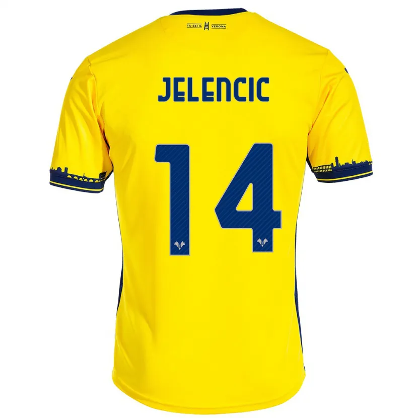 Danxen Niño Camiseta Ana Jelencic #14 Amarillo 2ª Equipación 2023/24 La Camisa