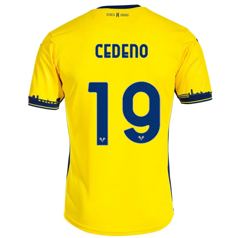 Danxen Niño Camiseta Lineth Cedeno #19 Amarillo 2ª Equipación 2023/24 La Camisa