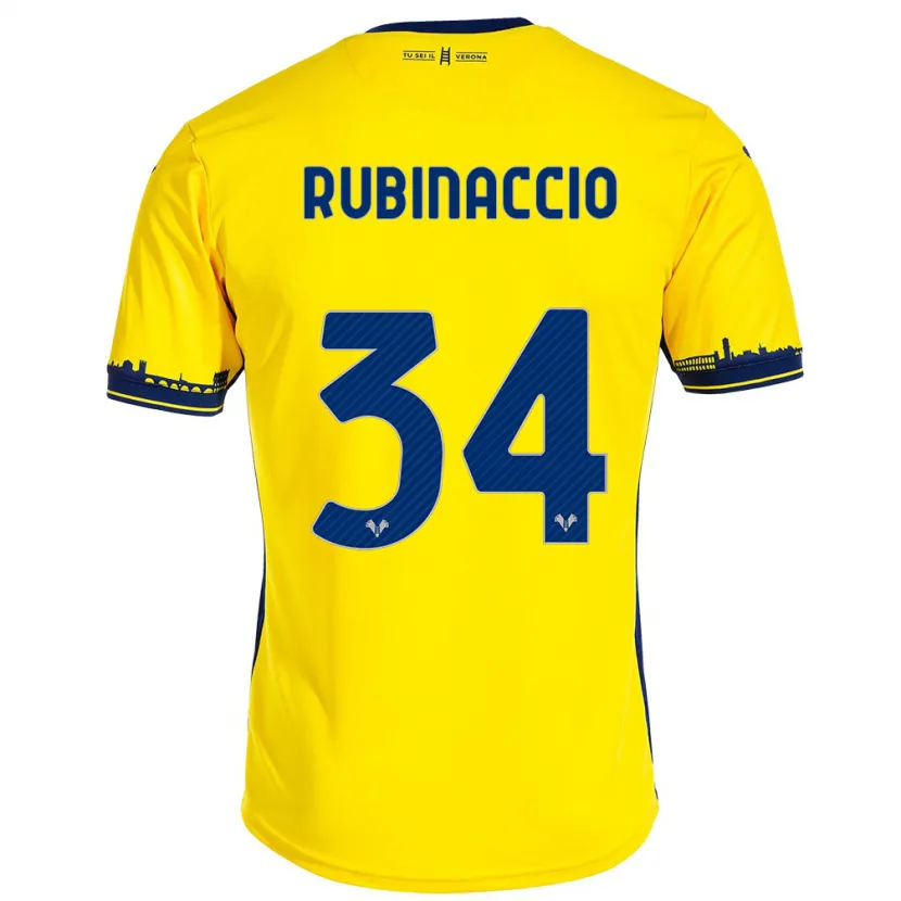 Danxen Niño Camiseta Nikol Rubinaccio #34 Amarillo 2ª Equipación 2023/24 La Camisa