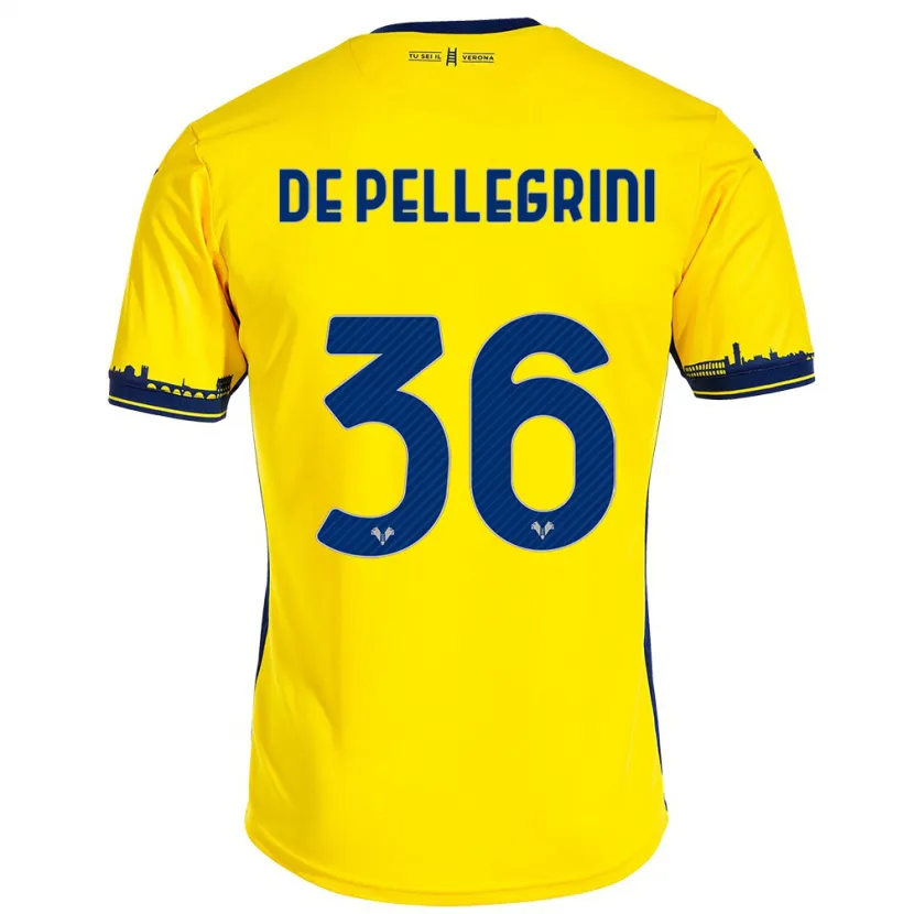 Danxen Niño Camiseta Erika De Pellegrini #36 Amarillo 2ª Equipación 2023/24 La Camisa