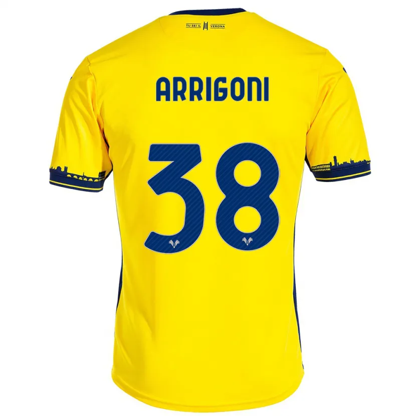 Danxen Niño Camiseta Arrigoni #38 Amarillo 2ª Equipación 2023/24 La Camisa