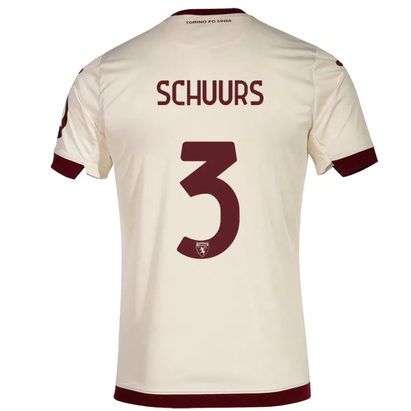 Danxen Niño Camiseta Perr Schuurs #3 Champán 2ª Equipación 2023/24 La Camisa