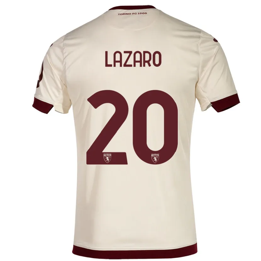 Danxen Niño Camiseta Valentino Lazaro #20 Champán 2ª Equipación 2023/24 La Camisa