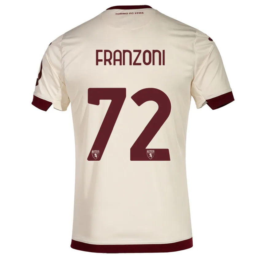 Danxen Niño Camiseta Nicolò Franzoni #72 Champán 2ª Equipación 2023/24 La Camisa