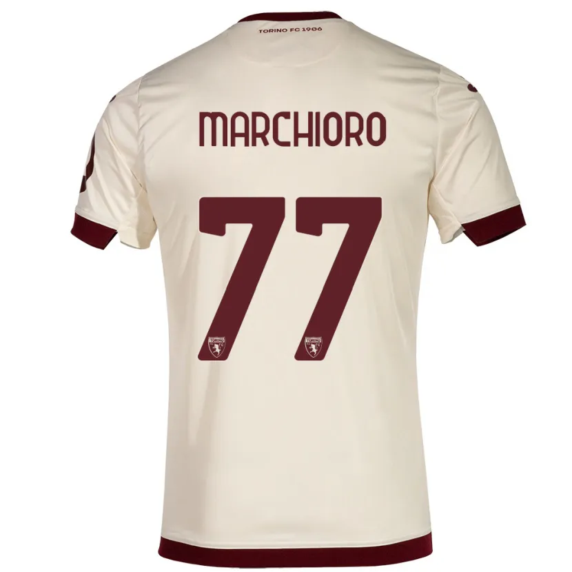 Danxen Niño Camiseta Raffaele Marchioro #77 Champán 2ª Equipación 2023/24 La Camisa