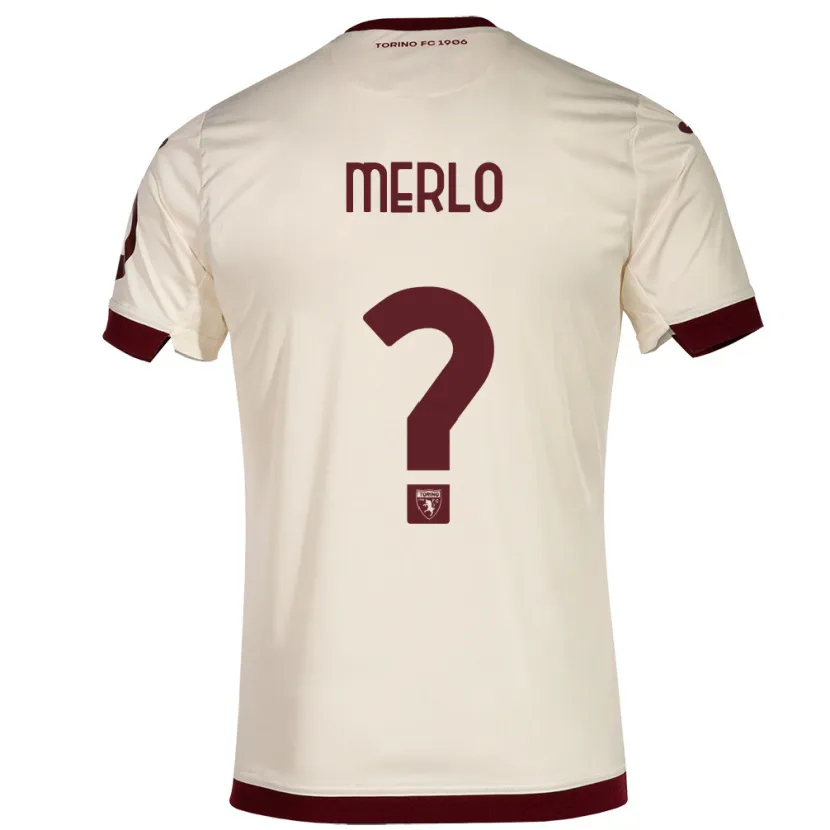 Danxen Niño Camiseta Mattia Merlo #0 Champán 2ª Equipación 2023/24 La Camisa