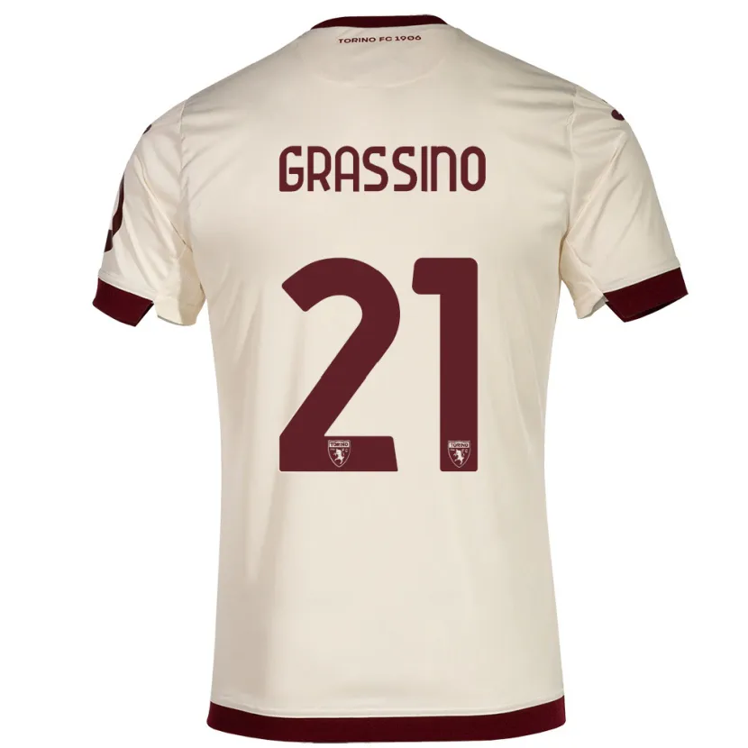 Danxen Niño Camiseta Giulia Grassino #21 Champán 2ª Equipación 2023/24 La Camisa