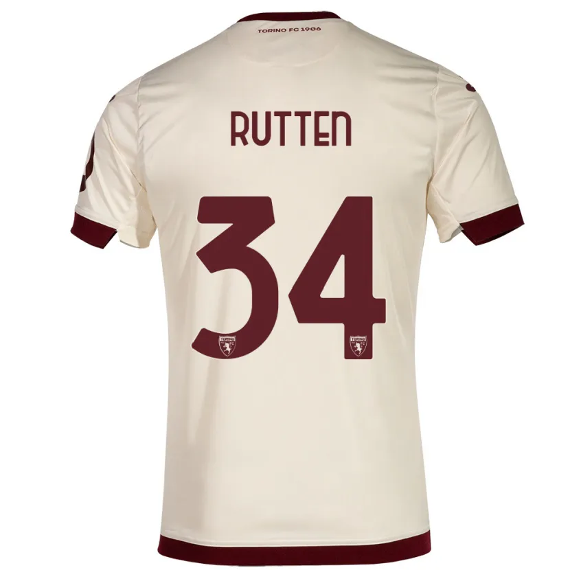 Danxen Niño Camiseta Jill Rutten #34 Champán 2ª Equipación 2023/24 La Camisa