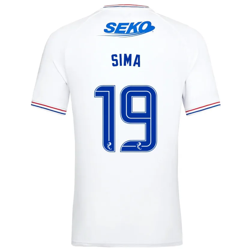 Danxen Niño Camiseta Abdallah Sima #19 Blanco 2ª Equipación 2023/24 La Camisa