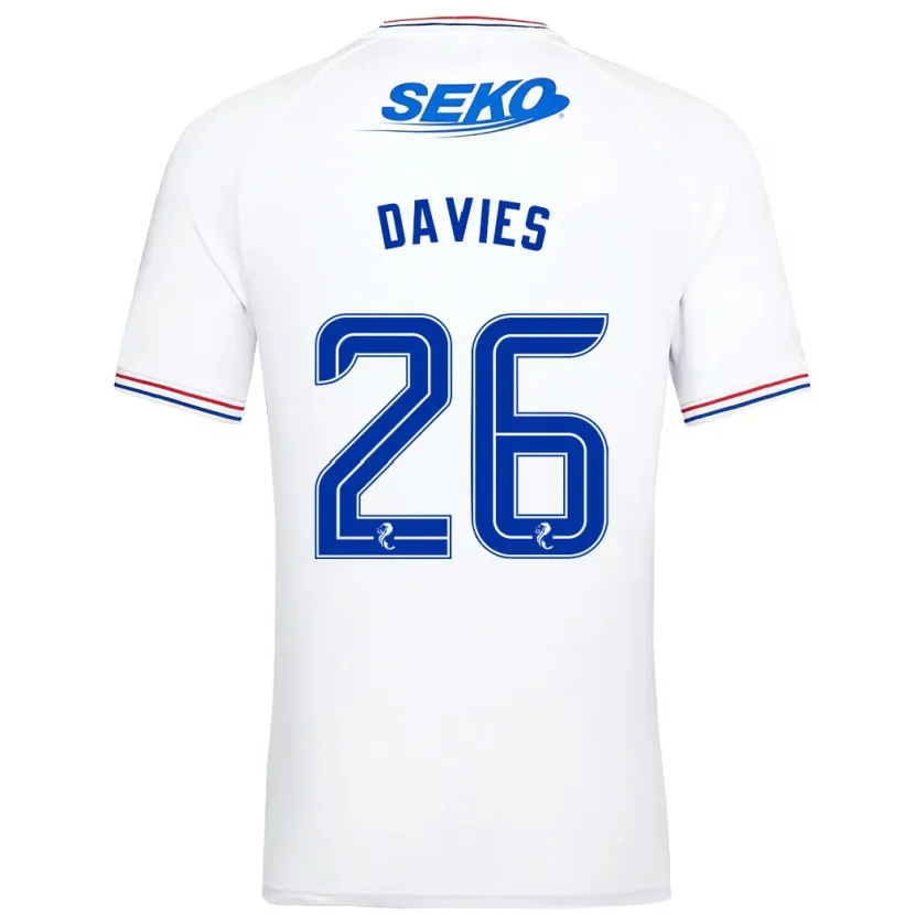 Danxen Niño Camiseta Ben Davies #26 Blanco 2ª Equipación 2023/24 La Camisa