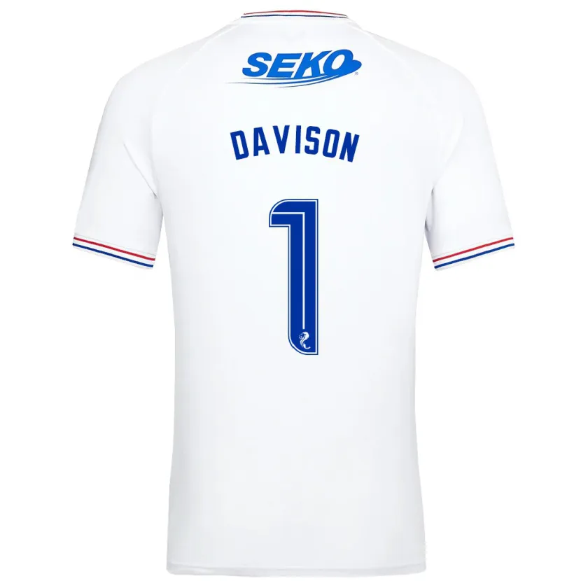 Danxen Niño Camiseta Hannah Davison #1 Blanco 2ª Equipación 2023/24 La Camisa