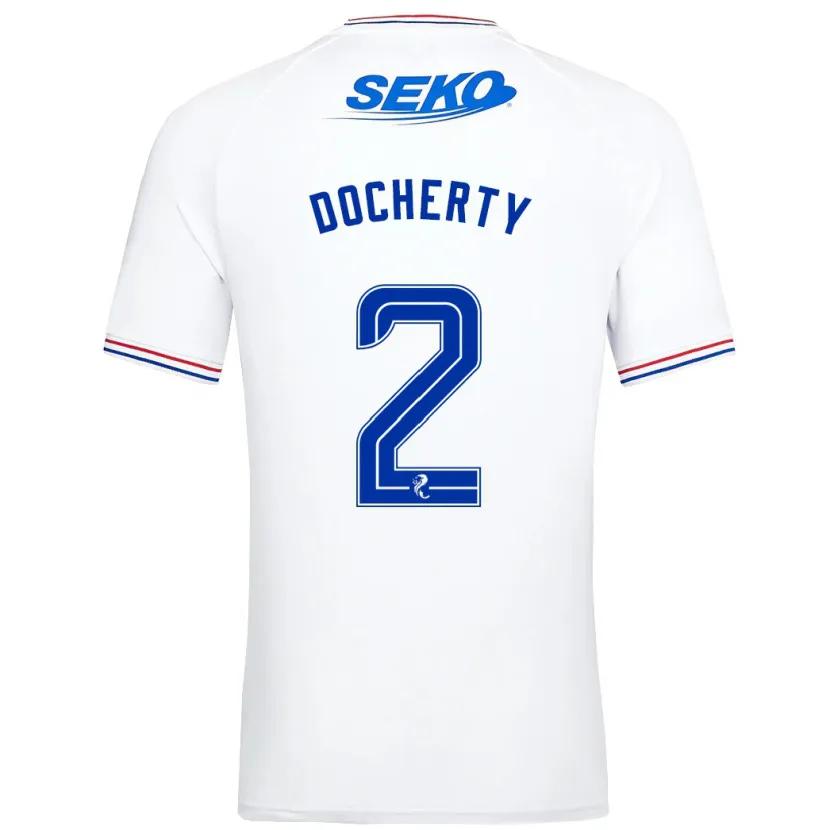 Danxen Niño Camiseta Nicola Docherty #2 Blanco 2ª Equipación 2023/24 La Camisa