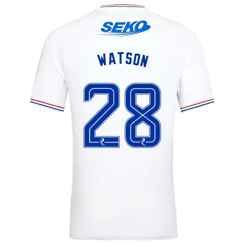 Danxen Niño Camiseta Emma Watson #28 Blanco 2ª Equipación 2023/24 La Camisa