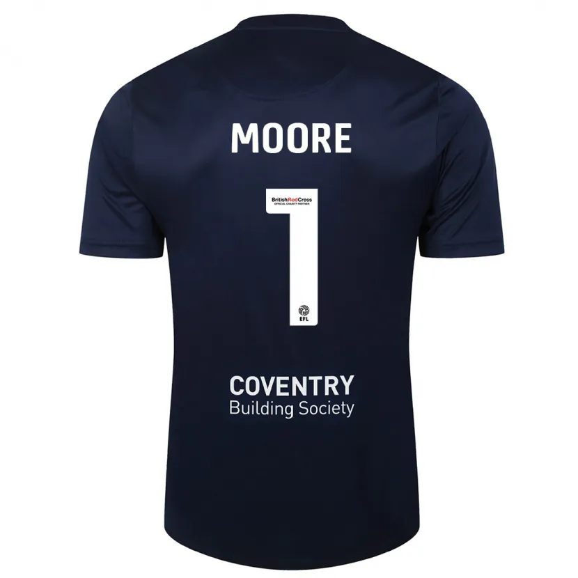 Danxen Niño Camiseta Simon Moore #1 Rojo Azul Marino 2ª Equipación 2023/24 La Camisa