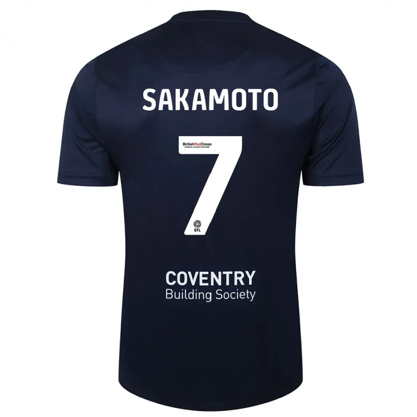 Danxen Niño Camiseta Tatsuhiro Sakamoto #7 Rojo Azul Marino 2ª Equipación 2023/24 La Camisa