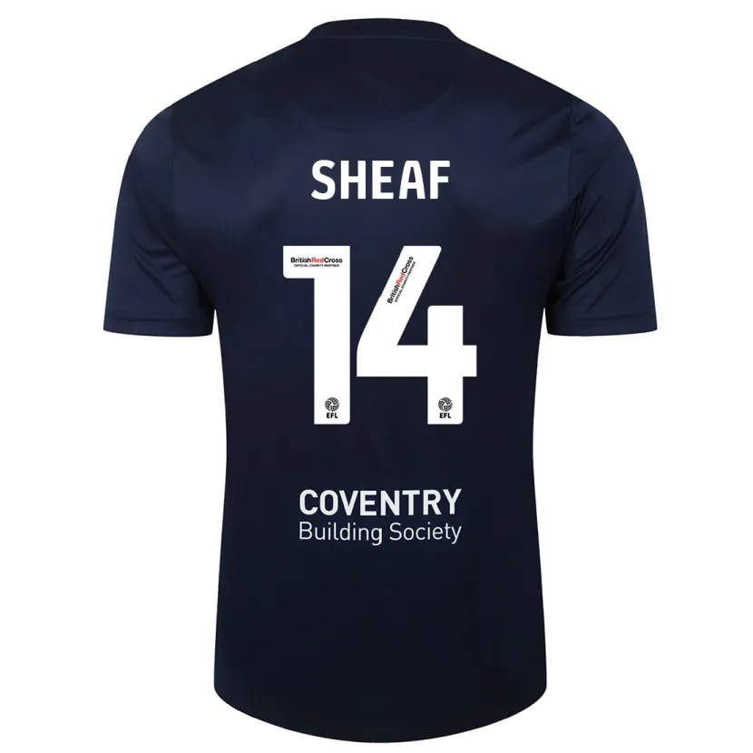 Danxen Niño Camiseta Ben Sheaf #14 Rojo Azul Marino 2ª Equipación 2023/24 La Camisa