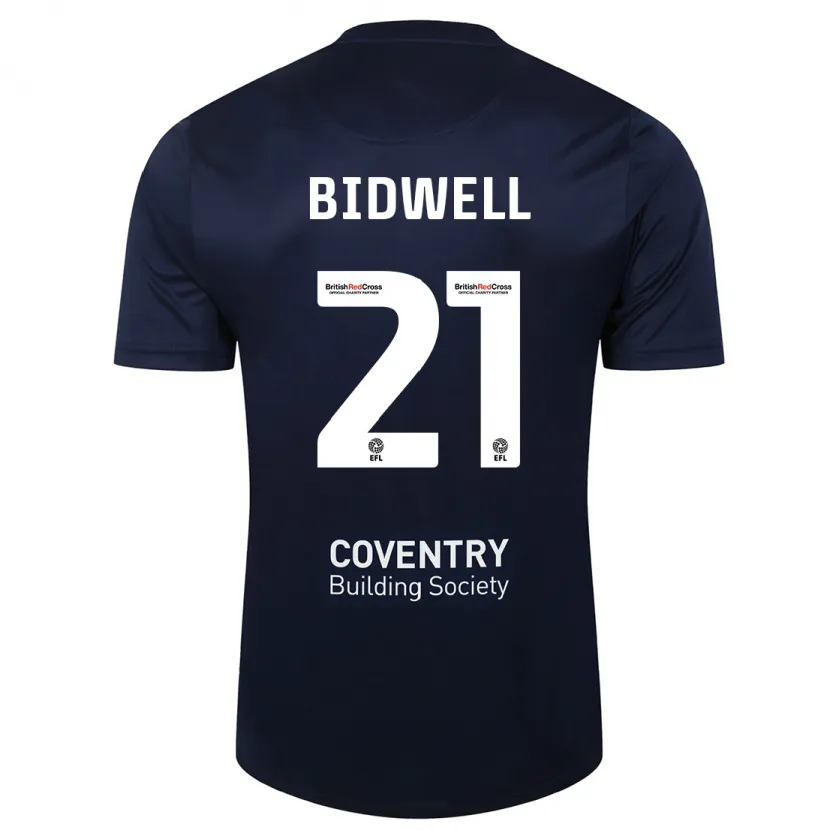 Danxen Niño Camiseta Jake Bidwell #21 Rojo Azul Marino 2ª Equipación 2023/24 La Camisa