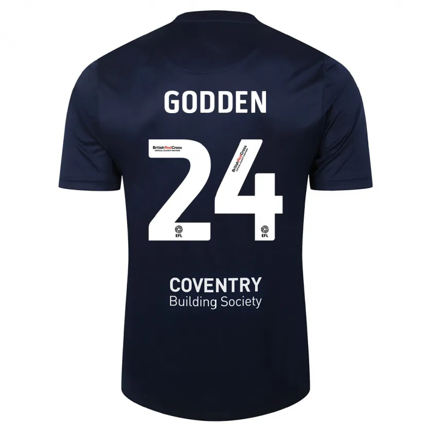 Danxen Niño Camiseta Matt Godden #24 Rojo Azul Marino 2ª Equipación 2023/24 La Camisa