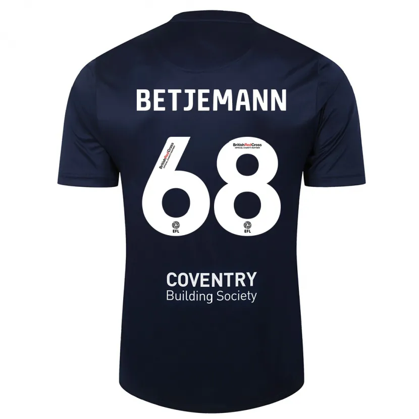 Danxen Niño Camiseta Elliot Betjemann #68 Rojo Azul Marino 2ª Equipación 2023/24 La Camisa