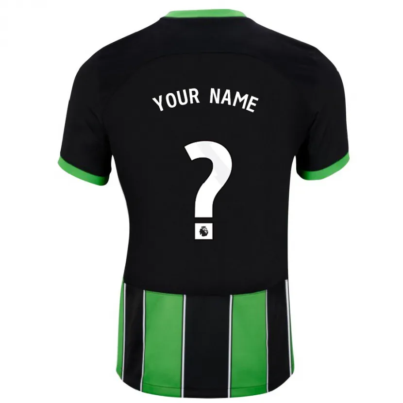 Danxen Niño Camiseta Su Nombre #0 Verde Negro 2ª Equipación 2023/24 La Camisa