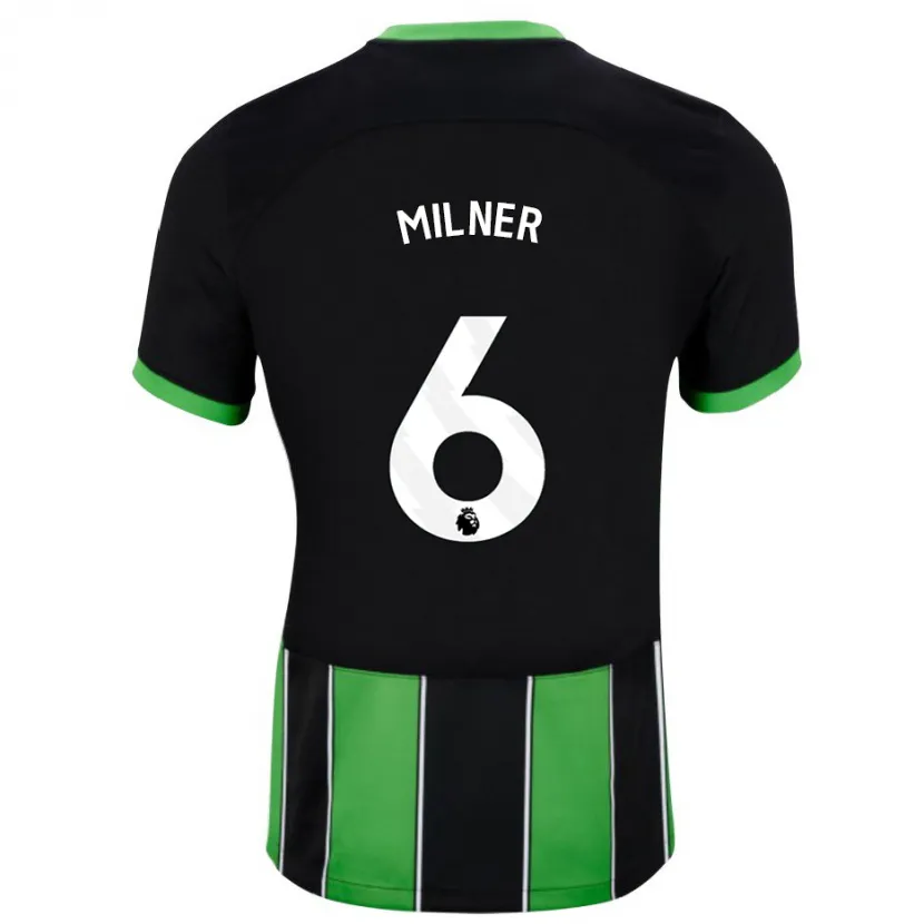 Danxen Niño Camiseta James Milner #6 Verde Negro 2ª Equipación 2023/24 La Camisa