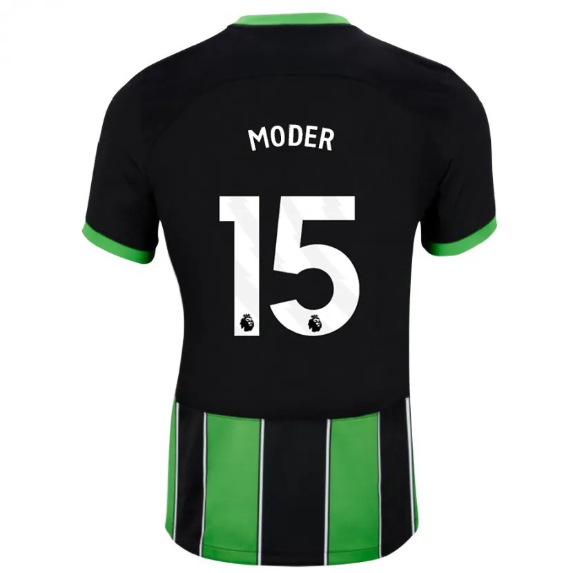 Danxen Niño Camiseta Jakub Moder #15 Verde Negro 2ª Equipación 2023/24 La Camisa