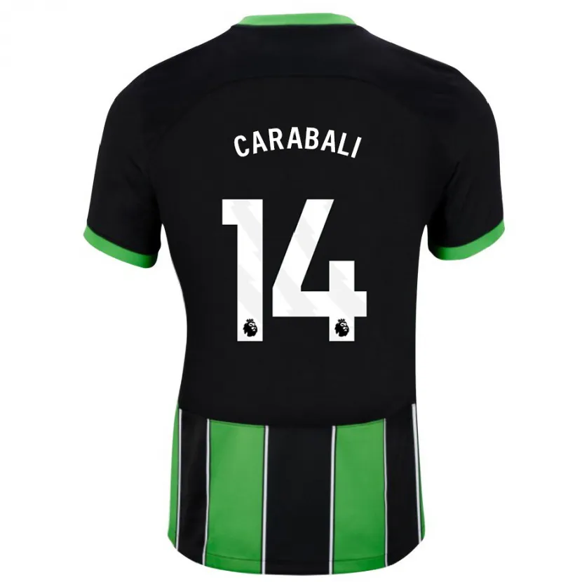 Danxen Niño Camiseta Jorelyn Andrea Carabalí Martínez #14 Verde Negro 2ª Equipación 2023/24 La Camisa