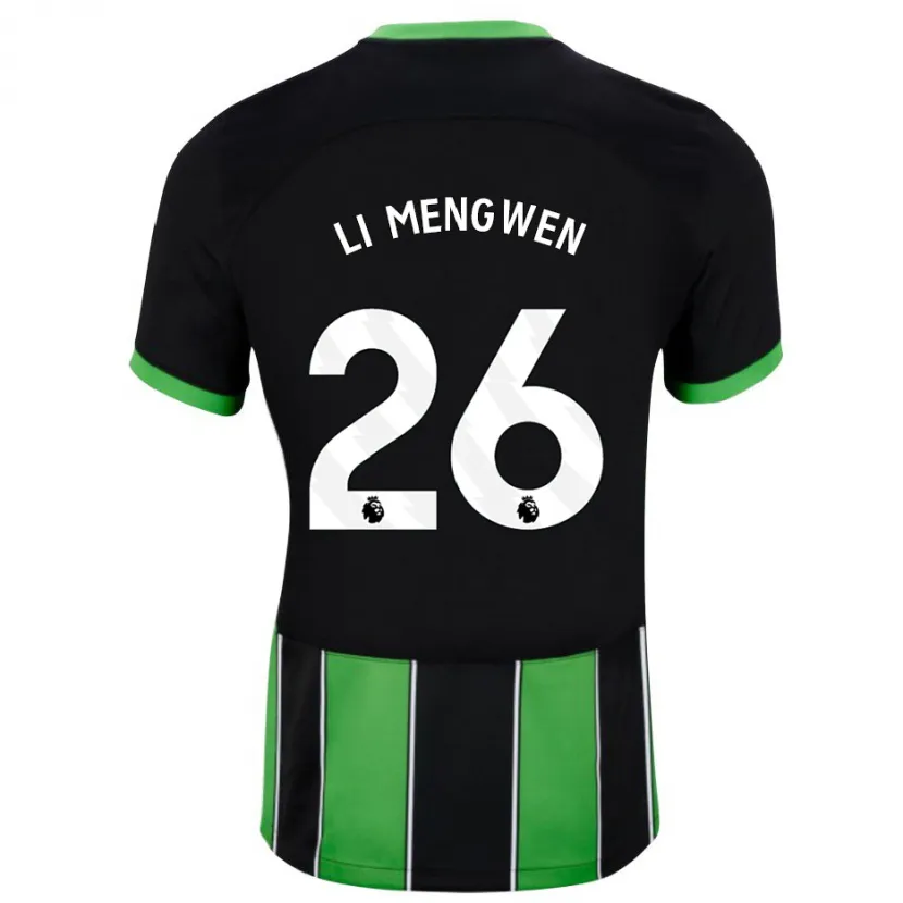 Danxen Niño Camiseta Li Mengwen #26 Verde Negro 2ª Equipación 2023/24 La Camisa