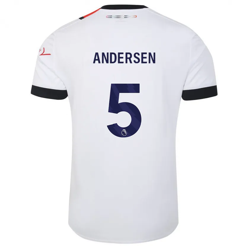 Danxen Niño Camiseta Mads Andersen #5 Blanco 2ª Equipación 2023/24 La Camisa