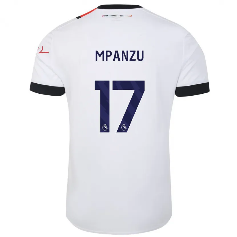 Danxen Niño Camiseta Pelly Ruddock Mpanzu #17 Blanco 2ª Equipación 2023/24 La Camisa