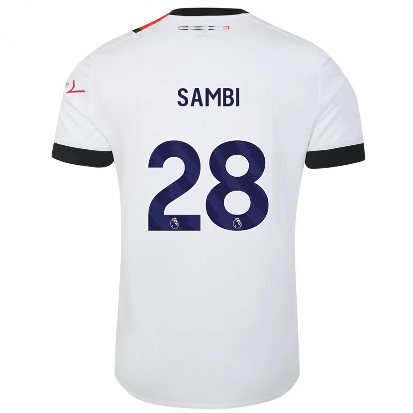 Danxen Niño Camiseta Albert Sambi Lokonga #28 Blanco 2ª Equipación 2023/24 La Camisa