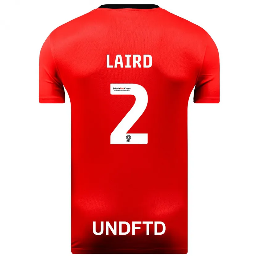 Danxen Niño Camiseta Ethan Laird #2 Rojo 2ª Equipación 2023/24 La Camisa