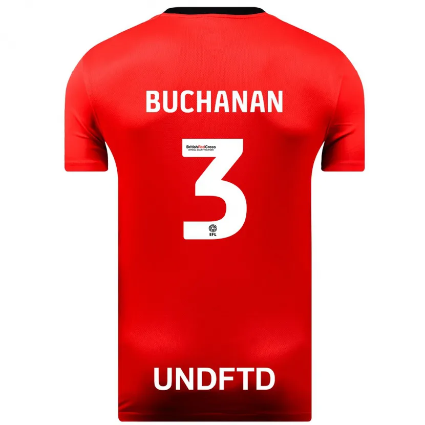 Danxen Niño Camiseta Lee Buchanan #3 Rojo 2ª Equipación 2023/24 La Camisa