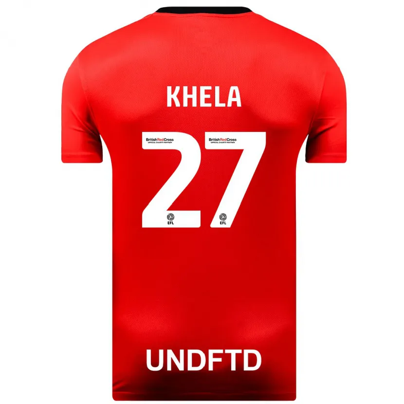 Danxen Niño Camiseta Brandon Khela #27 Rojo 2ª Equipación 2023/24 La Camisa