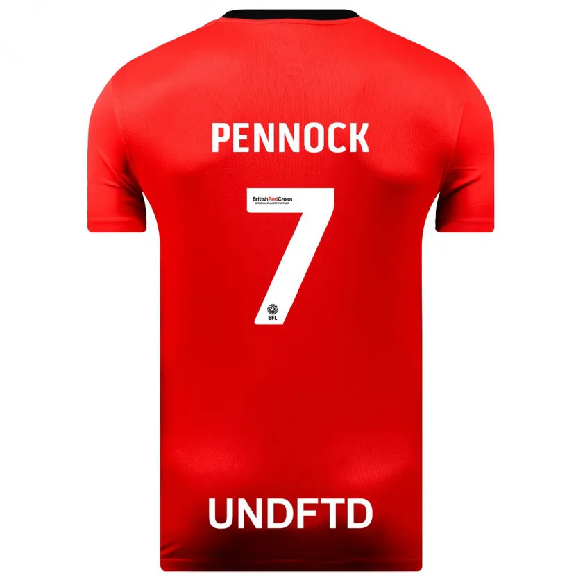 Danxen Niño Camiseta Jade Pennock #7 Rojo 2ª Equipación 2023/24 La Camisa