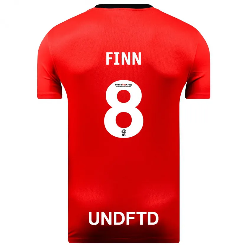 Danxen Niño Camiseta Jamie Finn #8 Rojo 2ª Equipación 2023/24 La Camisa