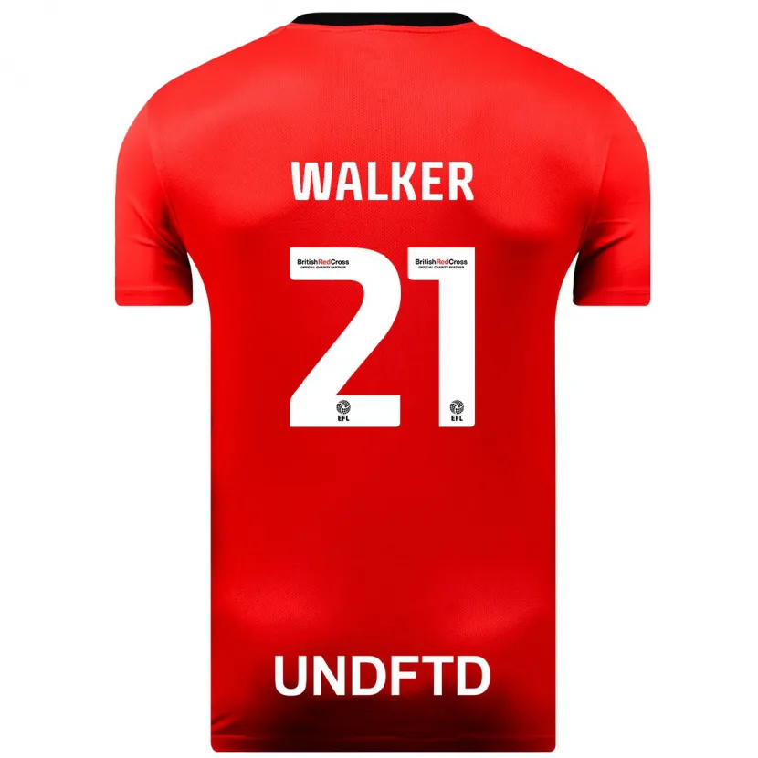 Danxen Niño Camiseta Claudia Walker #21 Rojo 2ª Equipación 2023/24 La Camisa