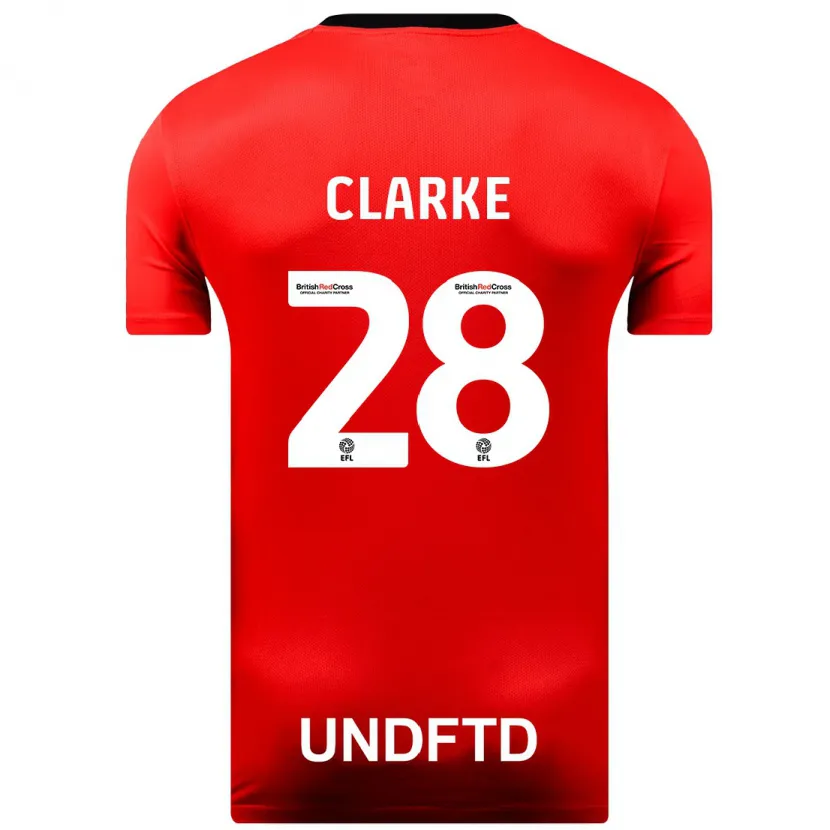 Danxen Niño Camiseta Charlotte Clarke #28 Rojo 2ª Equipación 2023/24 La Camisa