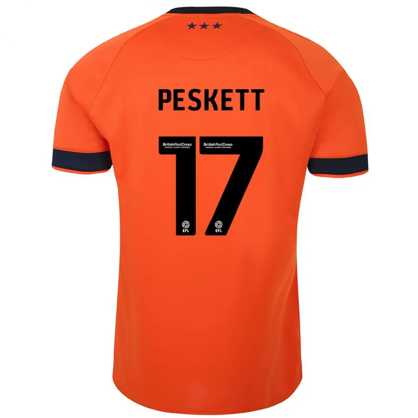 Danxen Niño Camiseta Sophie Peskett #17 Naranja 2ª Equipación 2023/24 La Camisa