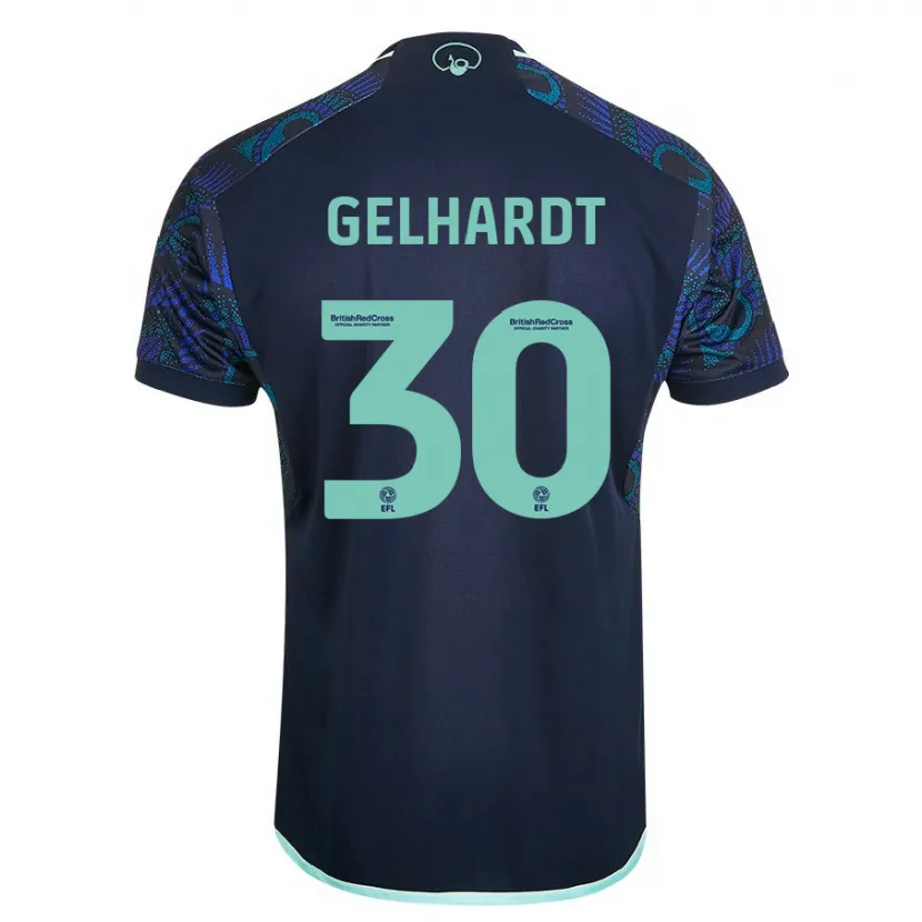 Danxen Niño Camiseta Joe Gelhardt #30 Azul 2ª Equipación 2023/24 La Camisa