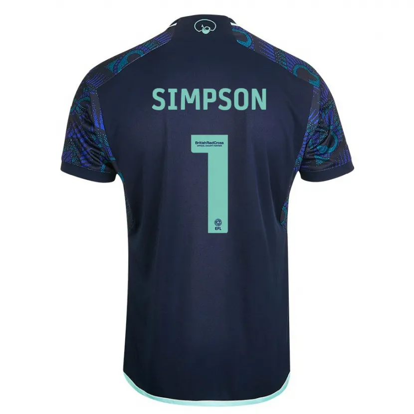 Danxen Niño Camiseta Carrie Simpson #1 Azul 2ª Equipación 2023/24 La Camisa