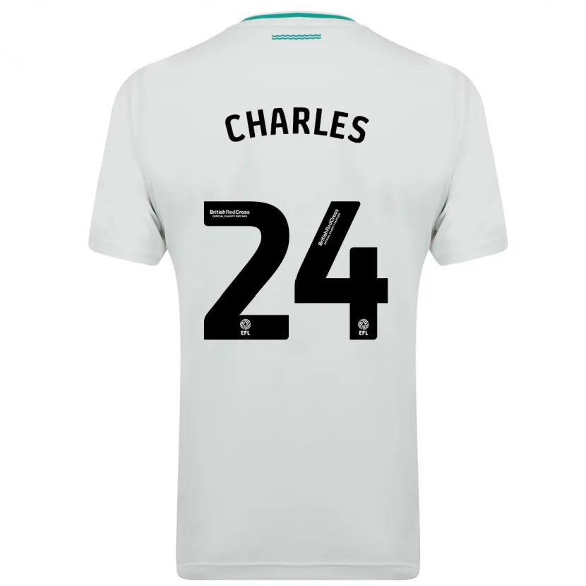 Danxen Niño Camiseta Shea Charles #24 Blanco 2ª Equipación 2023/24 La Camisa