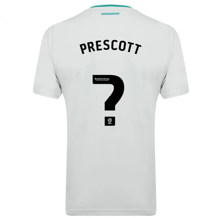 Danxen Niño Camiseta Alfie Prescott #0 Blanco 2ª Equipación 2023/24 La Camisa