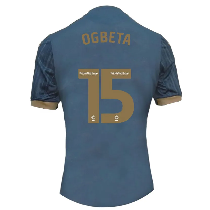 Danxen Niño Camiseta Nathanael Ogbeta #15 Verde Azulado Oscuro 2ª Equipación 2023/24 La Camisa