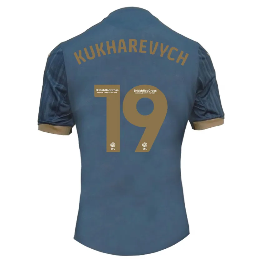 Danxen Niño Camiseta Mykola Kukharevych #19 Verde Azulado Oscuro 2ª Equipación 2023/24 La Camisa