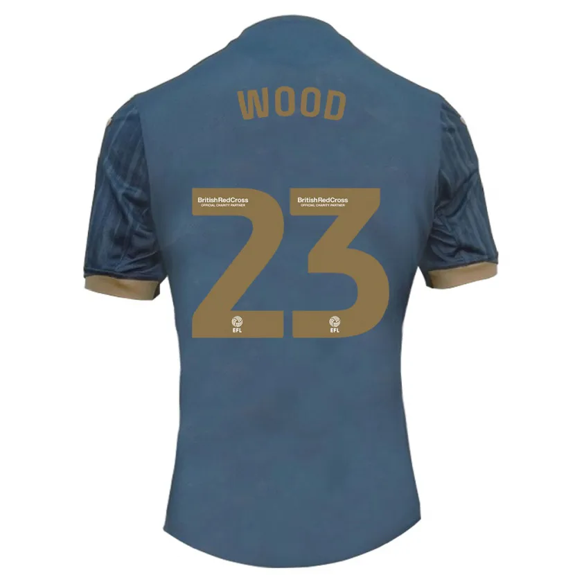 Danxen Niño Camiseta Nathan Wood #23 Verde Azulado Oscuro 2ª Equipación 2023/24 La Camisa