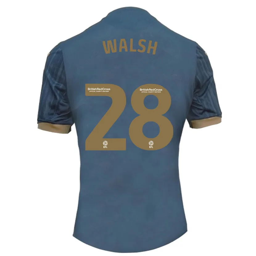 Danxen Niño Camiseta Liam Walsh #28 Verde Azulado Oscuro 2ª Equipación 2023/24 La Camisa