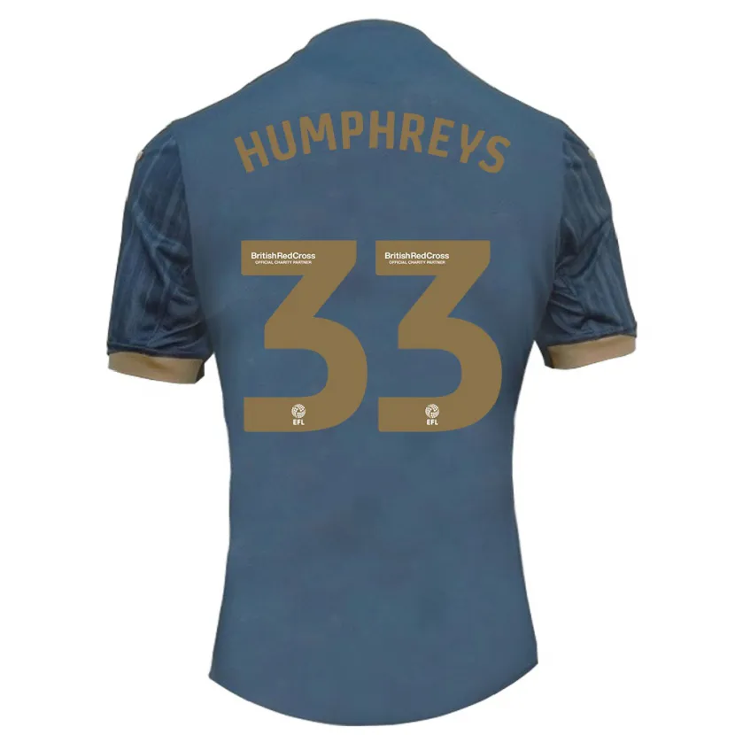 Danxen Niño Camiseta Bashir Humphreys #33 Verde Azulado Oscuro 2ª Equipación 2023/24 La Camisa