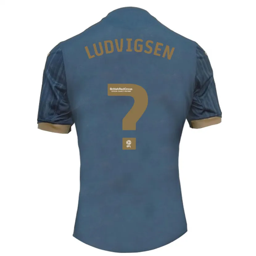 Danxen Niño Camiseta Kai Ludvigsen #0 Verde Azulado Oscuro 2ª Equipación 2023/24 La Camisa